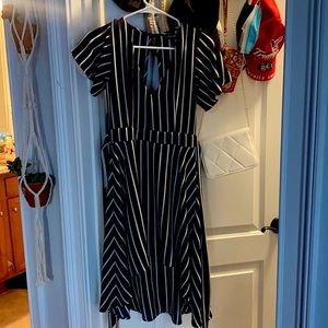 Navy-White Stripped Dress